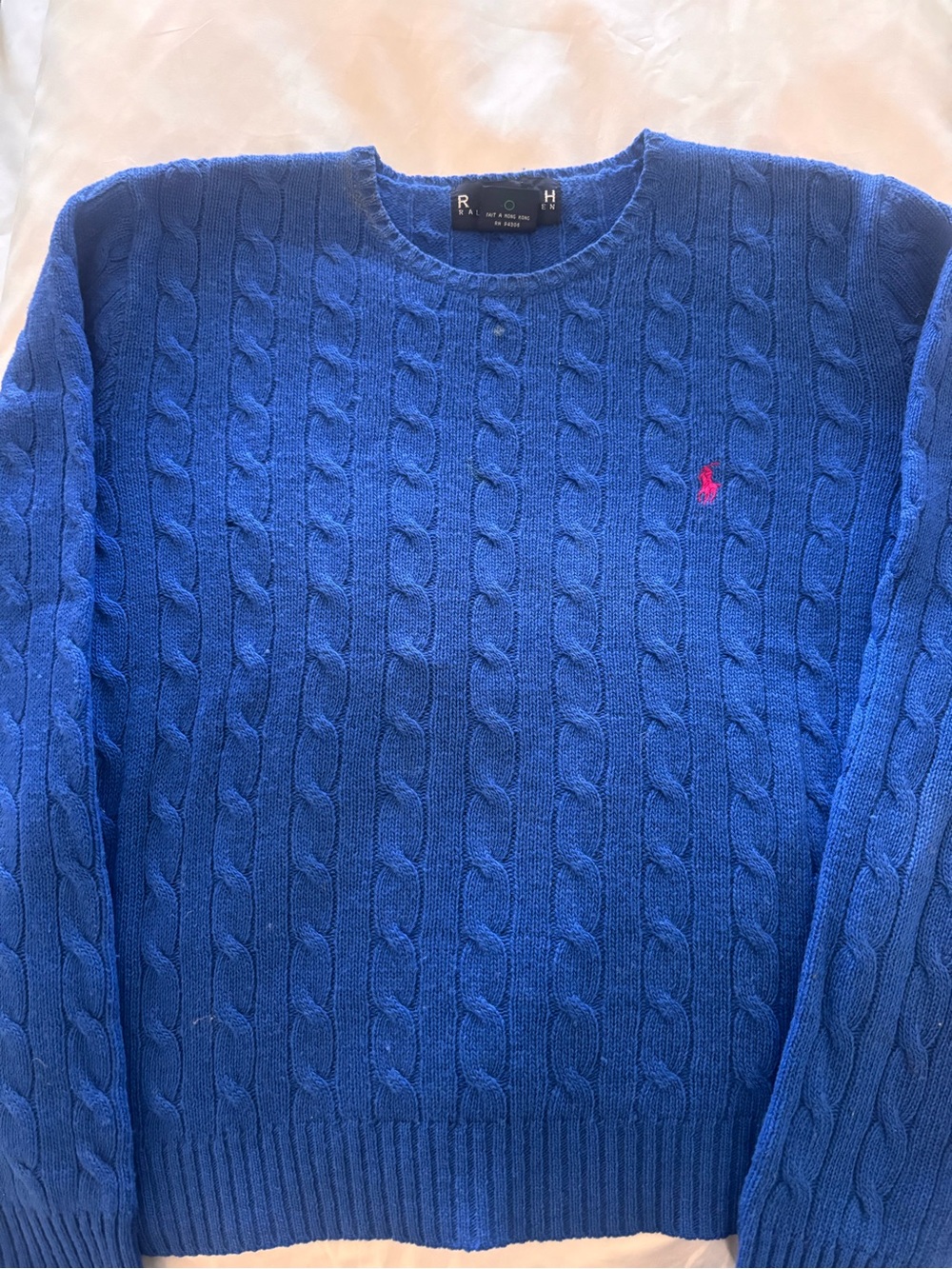 Ralph Lauren BLACK LABEL women’s Royal Blue cable sweater - wool and cashmere -